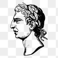 Roman sculpture drawing png sticker vintage illustration, transparent background. Free public domain CC0 image.