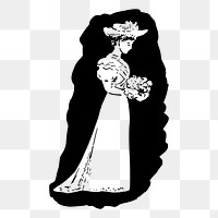 Classic lady png sticker vintage illustration, transparent background. Free public domain CC0 image.