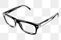 Cool glasses png drawing sticker vintage illustration, transparent background. Free public domain CC0 image.