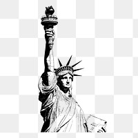 Statue of Liberty png sticker vintage illustration, transparent background. Free public domain CC0 image.