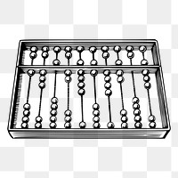 Abacus drawing Png, mathematics sticker vintage illustration, transparent background. Free public domain CC0 image.