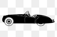 Png vintage convertible car drawing, vehicle illustration, transparent background. Free public domain CC0 image.