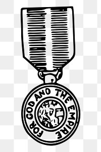 Honorary medal png sticker vintage drawing, transparent background. Free public domain CC0 image.