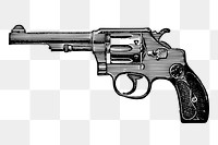 Roulette gun png sticker vintage weapon illustration, transparent background. Free public domain CC0 image.