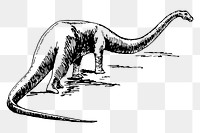 Dinosaur png clipart, extinct animal drawing, transparent background. Free public domain CC0 image.