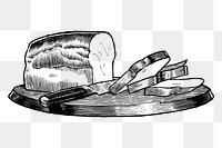 Bread loaf png sticker, food vintage illustration, transparent background. Free public domain CC0 image.