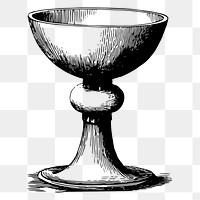 Goblet png sticker vintage object illustration, transparent background. Free public domain CC0 image.