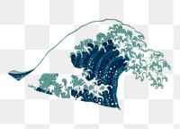 Japanese wave png clipart, vintage illustration on transparent background. Free public domain CC0 image.