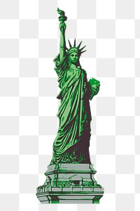 Png Statue of Liberty clipart, famous landmark in New York illustration, transparent background. Free public domain CC0 image.