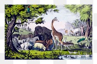 Png Adam naming animals, vintage illustration. Free public domain CC0 image.