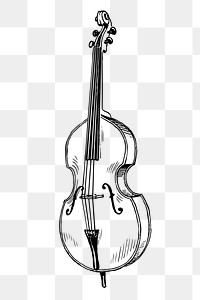 Cello png sticker musical instrument illustration, transparent background. Free public domain CC0 image.