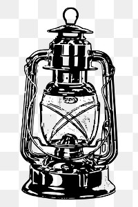 Kerosene lamp png sticker vintage illustration, transparent background. Free public domain CC0 image.