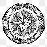 Star badge png sticker celestial art illustration, transparent background. Free public domain CC0 image.