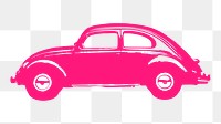Png pink car clipart, vintage vehicle illustration. Free public domain CC0 image.