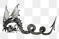 Dragon png sticker, mythical animal hand drawn illustration, transparent background. Free public domain CC0 image.