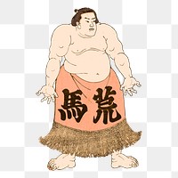 Sumo man png sticker, sports illustration, transparent background. Free public domain CC0 image.