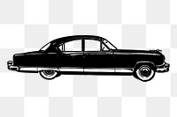 Black car png sticker, transportation hand drawn illustration, transparent background. Free public domain CC0 image.