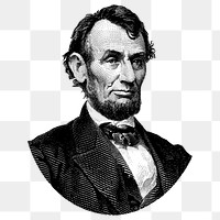 Abraham Lincoln png sticker, famous person hand drawn illustration, transparent background. Free public domain CC0 image.