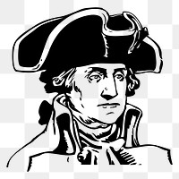 George Washington png sticker, famous person hand drawn illustration, transparent background. Free public domain CC0 image.