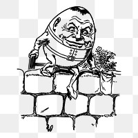 Humpty Dumpty png sticker, character hand drawn illustration, transparent background. Free public domain CC0 image.