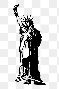 Statue of Liberty png sticker, sculpture hand drawn illustration, transparent background. Free public domain CC0 image.