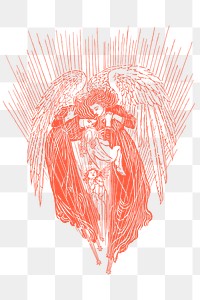 Angels png sticker heaven illustration, transparent background. Free public domain CC0 image.