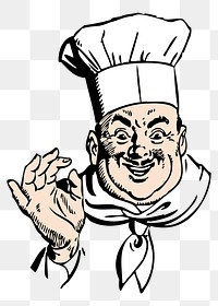 Chef png sticker, restaurant hand drawn illustration, transparent background. Free public domain CC0 image.