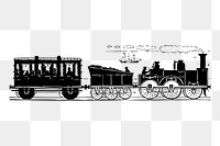 Vintage train png sticker, vehicle hand drawn illustration, transparent background. Free public domain CC0 image.