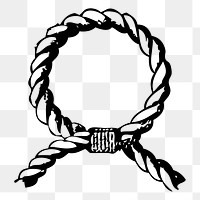 Rope png sticker, knot, hand drawn illustration, transparent background. Free public domain CC0 image.