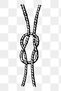 Rope png sticker, square knot hand drawn illustration, transparent background. Free public domain CC0 image.