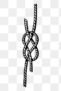 Rope png sticker, granny knot hand drawn illustration, transparent background. Free public domain CC0 image.