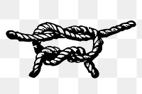 Rope png sticker, overhand knot hand drawn illustration, transparent background. Free public domain CC0 image.