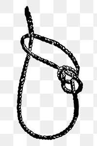Rope png sticker, lariat loop knot hand drawn illustration, transparent background. Free public domain CC0 image.