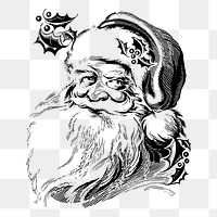 Vintage Santa  png sticker, Christmas, hand drawn illustration, transparent background. Free public domain CC0 image.