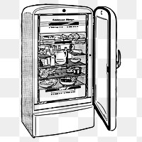 Fridge png sticker, furniture hand drawn illustration, transparent background. Free public domain CC0 image.