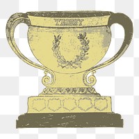 Classic trophy png sticker, vintage illustration, transparent background. Free public domain CC0 image.