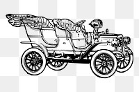 Car png clipart, Ford Model T automobile hand drawn illustration, transparent background. Free public domain CC0 image.