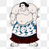 Sumo guy png sticker sports illustration, transparent background. Free public domain CC0 image.