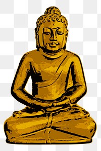 Buddha statue png sticker religion illustration, transparent background. Free public domain CC0 image.