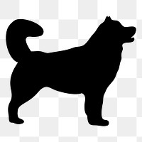 Siberian Husky dog png sticker animal silhouette, transparent background. Free public domain CC0 image.