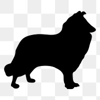 Rough Collie png dog sticker animal silhouette, transparent background. Free public domain CC0 image.