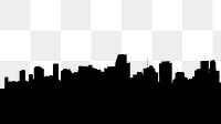 Miami skyline png silhouette border, transparent background. Free public domain CC0 image.