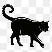 Black cat png sticker animal, transparent background. Free public domain CC0 image.