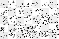 Flying birds png animal silhouette, transparent background. Free public domain CC0 image.