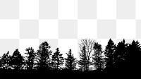 Tree forest png border nature silhouette, transparent background. Free public domain CC0 image.