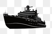 Cruise ship png silhouette, vehicle on transparent background. Free public domain CC0 image.