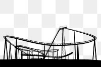 Roller Coaster png sticker silhouette border, transparent background. Free public domain CC0 image.