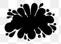 Blot splash png silhouette sticker, transparent background. Free public domain CC0 image.