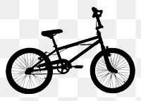 Bicycle png sticker vehicle silhouette, transparent background. Free public domain CC0 image.