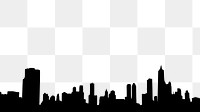 Cityscape png silhouette  border, transparent background. Free public domain CC0 image.